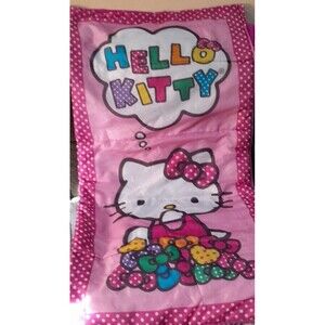 Hello Kitty Sleeping Bag Zippered 28”x 56” Sanrio Pink/white Polka Dots